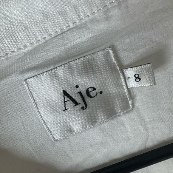 AJE RECURRENCE BELTED SMOCK DRESS White Size 8 - Picture 6 of 8